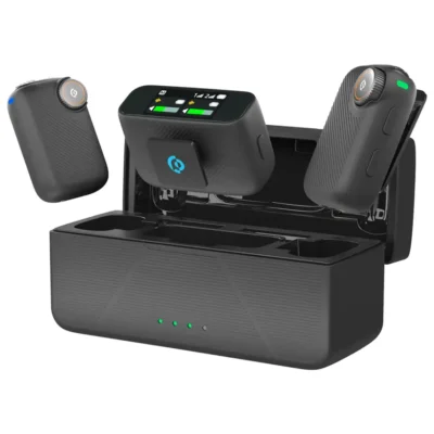 Powerology Pure Q1 Microphone With AI Noise Cancelling Touch Screen Black