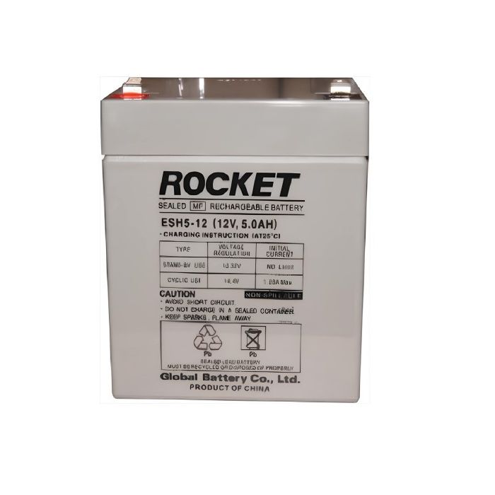EnerRocket 12V 5AH AGM Battery (10yr Design Life) 1 EnerRocket 12V 5AH AGM Battery (10yr Design Life)