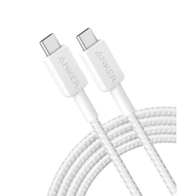 Anker 322 USB-C to USB-C Cable (6ft, 60W, Braided) White