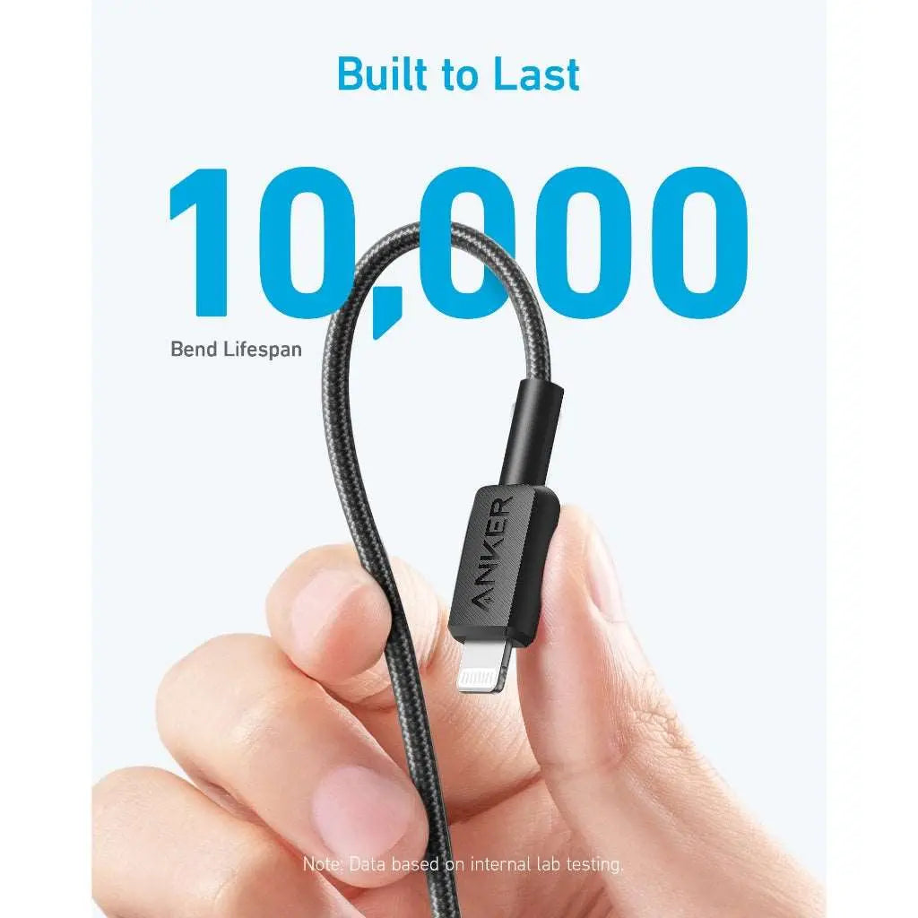 Anker 322 USB-C to Lightning Cable (3ft Braided) Black 3 Anker 322 USB-C to Lightning Cable (3ft Braided) Black - Image 3