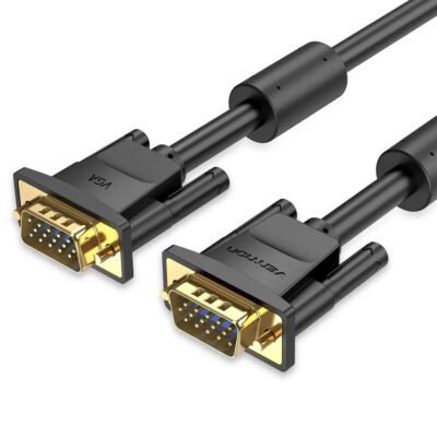 Vention VGA 3+6 Male to Male Cable with Ferrite Cores 5-Meter Black