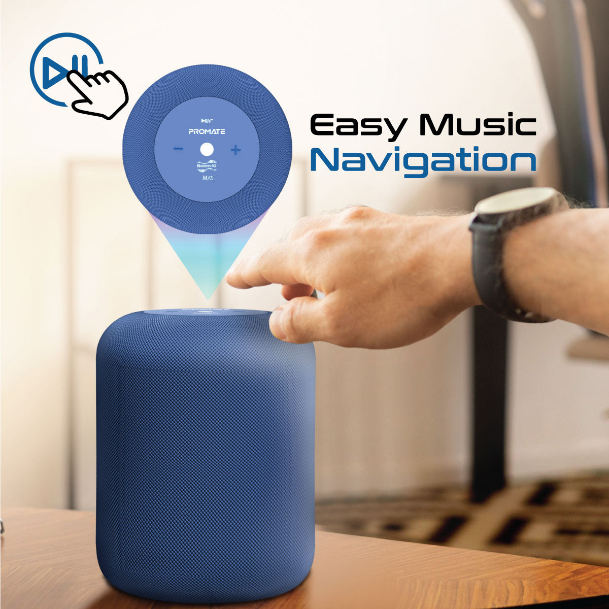 Promate Boom-10 10W ProStream Wireless HD Speaker (Boom-10.Blue/Red) 3 Promate Boom-10 10W ProStream Wireless HD Speaker (Boom-10.Blue/Red) - Image 3