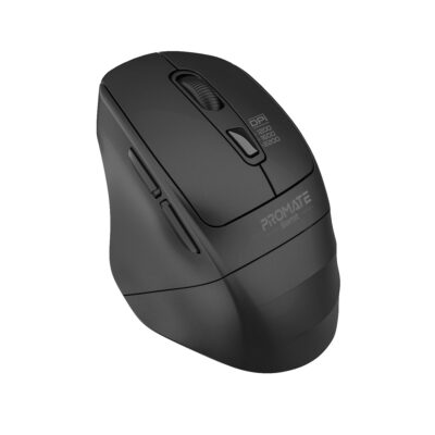 Promate Samit 2200 DPI Ergonomic Wireless Optical Mouse, Silent Keys (SAMIT.BLACK)
