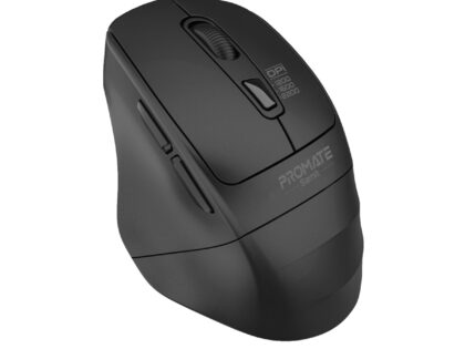 Promate Samit 2200 DPI Ergonomic Wireless Optical Mouse, Silent Keys (SAMIT.BLACK)