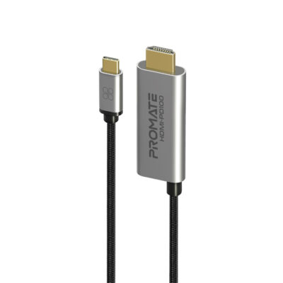 Promate HDMI-PD100 4K@60Hz USB-C to HDMI Cable with 100W Power Delivery, 1.8m (HDMI-PD100)