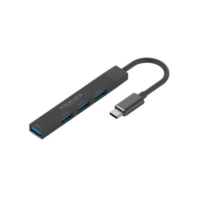 Promate LiteHub-4 USB-C Hub with 4 USB Ports (LITEHUB-4.BLACK)