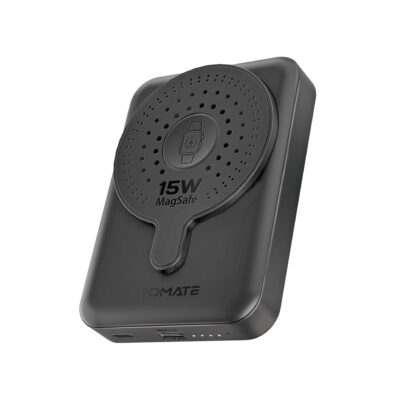 Promate PowerMag-Duo 10000mAh SuperCharge MagSafe & Apple Watch Wireless Charging Power Bank (PowerMag-Duo.Black)