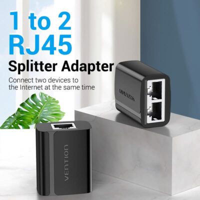 Vention 1 to 2 RJ45 Splitter Adapter Black