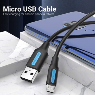 Vention USB 2.0 A Male to Micro-B Male 3A Cable 1M Black