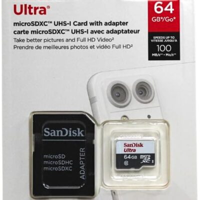 SanDisk Ultra 64GB UHS-I Class 10 microSDXC Card (SDSQUNR-064G-GN3MN)