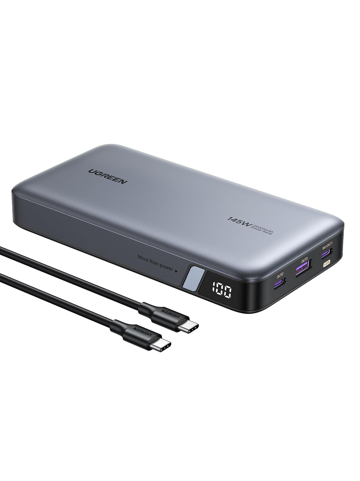 UGREEN PB205 25000mAh 145W Two-way Fast Charging Laptop Power Bank Black 1 UGREEN PB205 25000mAh 145W Two-way Fast Charging Laptop Power Bank Black