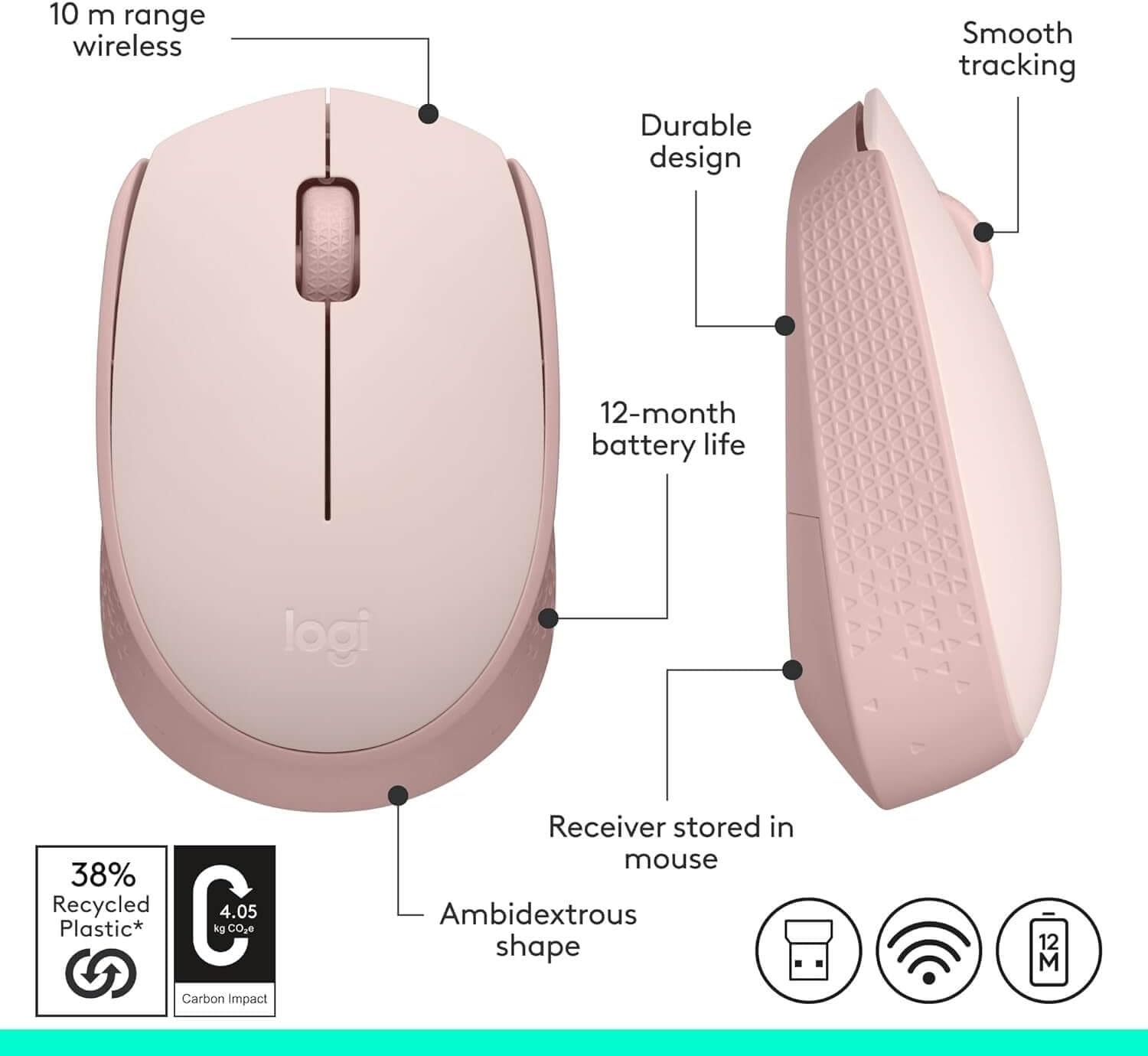 Logitech Wireless Mouse M171 Black (910-004424) 3 Logitech Wireless Mouse M171 Black (910-004424) - Image 3