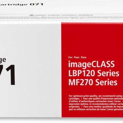 Canon 071 Black Toner Cartridge for i-SENSYS LBP122dw MF275dw MF272dw Yield 1200 Pages (5645C002AA)