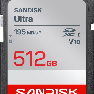 SanDisk Ultra UHS-I 512GB SD Card, 150MB/s, for DSLR and Mirrorless Cameras (SDSDUNC-512G-GN6IN)