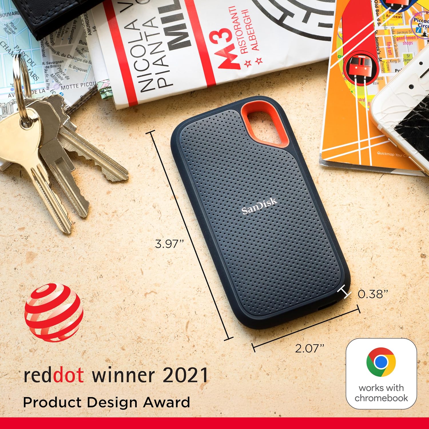 SanDisk E61 Extreme Portable External SSD 1TB (SDSSDE61-1T00-G25) 2 SanDisk E61 Extreme Portable External SSD 1TB (SDSSDE61-1T00-G25) - Image 2