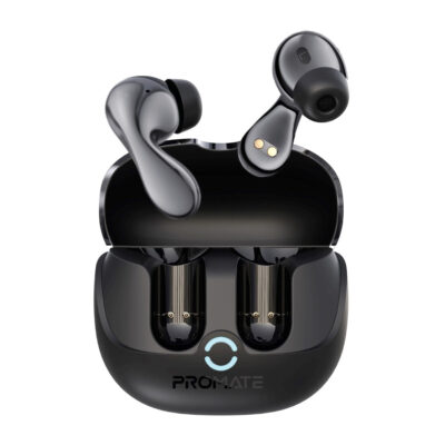 Promate Baton High-Definition Hybrid ANC TWS Earbuds, 40 Hours Playback with Case (BATON.BLACK)