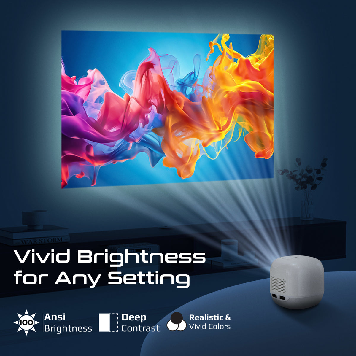 Promate CubeCast-2 4K Ultra-Portable Wireless DLP Projector with Touch Controls (CubeCast-2) 3 Promate CubeCast-2 4K Ultra-Portable Wireless DLP Projector with Touch Controls (CubeCast-2) - Image 3