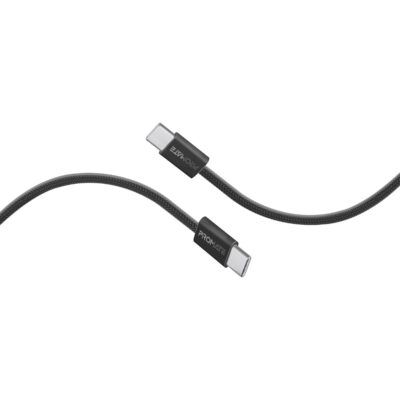 Promate EcoLine 60W PD USB-C to USB-C Braided Cable, 2m (ECOLINE-CC200.BLACK)
