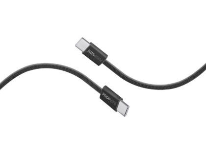 Promate EcoLine 60W PD USB-C to USB-C Braided Cable, 2m (ECOLINE-CC200.BLACK)