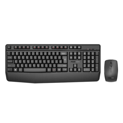 Promate ProCombo-14 Ergonomic Wireless Multimedia Keyboard and Mouse Combo, 1200dpi (PROCOMBO-14.EN)