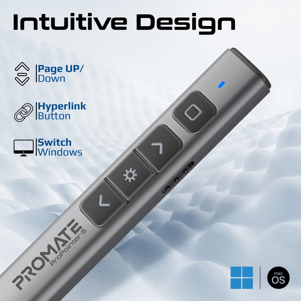 Promate ProPointer-S Universal Wireless Presenter with Stylus Pen, Green Laser (PROPOINTER-S) 4 Promate ProPointer-S Universal Wireless Presenter with Stylus Pen, Green Laser (PROPOINTER-S) - Image 4