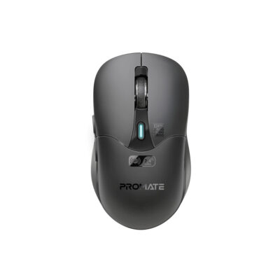 Promate Samo 1600DPI Dual Mode Wireless Rechargeable Optical Mouse, BT & RF (Samo.BLACK)