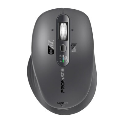 Promate SamoTri Tri-Connect Wireless Mouse, Rechargeable, 2.4G and Dual BT (SAMOTRI.BLACK)