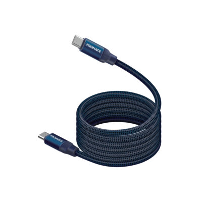 Promate Springy 60W PD Self-Organizing Magnetic USB-C Cable, 1.2m (SPRINGY.BLUE)