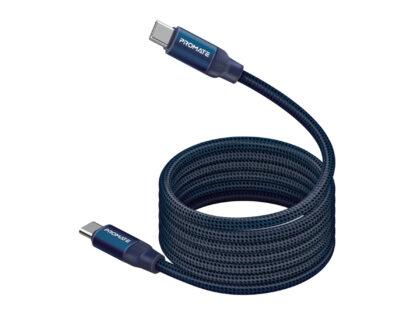Promate Springy 60W PD Self-Organizing Magnetic USB-C Cable, 1.2m (SPRINGY.BLUE)