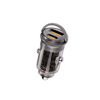 Promate TransDrive-65W Transparent Quick Charging Dual Port Mini Car Charger (TRANSDRIVE-65W)