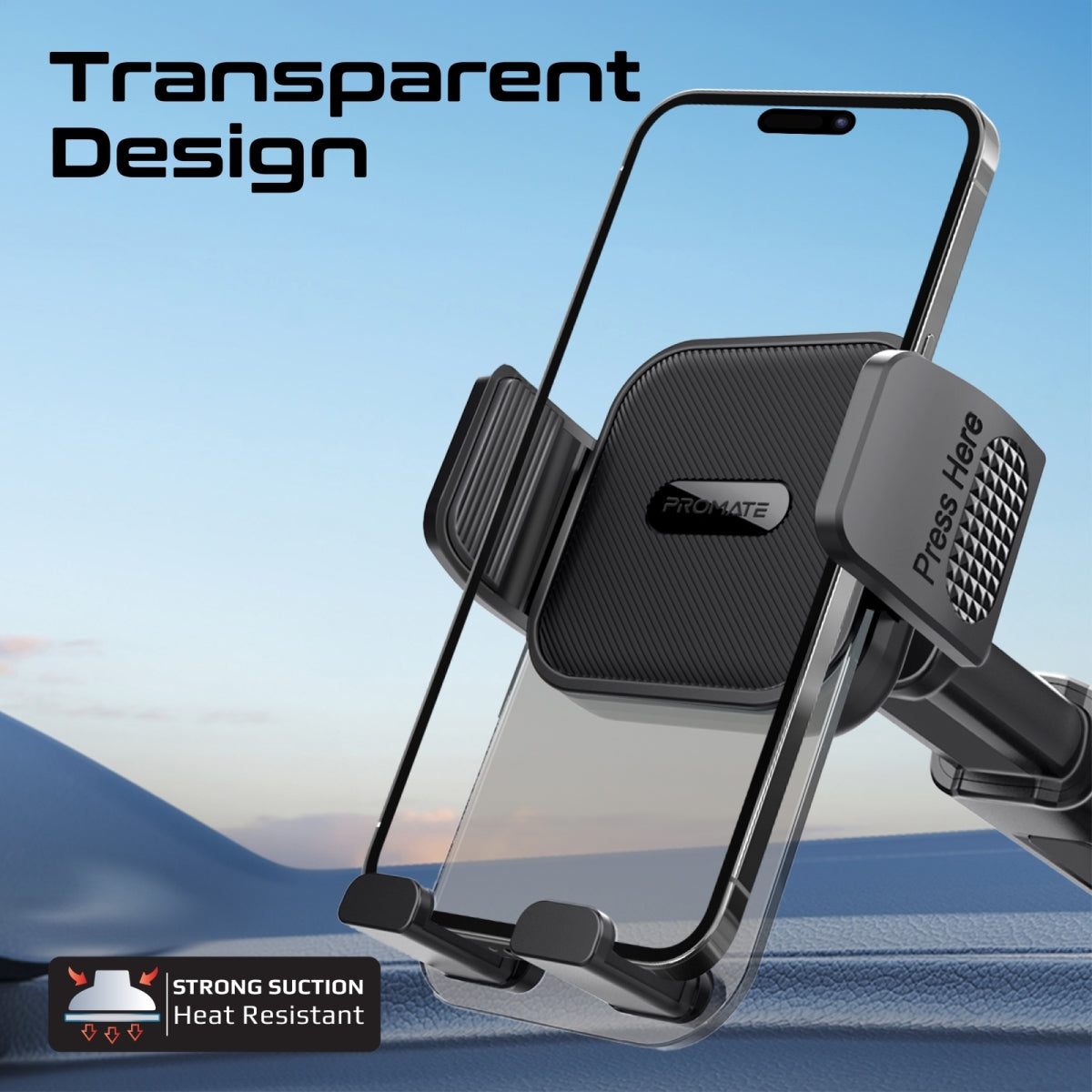 Promate TransHold-ext Transparent Smartphone Cradle Car Mount Kit (TRANSHOLD-EXT) 2 Promate TransHold-ext Transparent Smartphone Cradle Car Mount Kit (TRANSHOLD-EXT) - Image 2