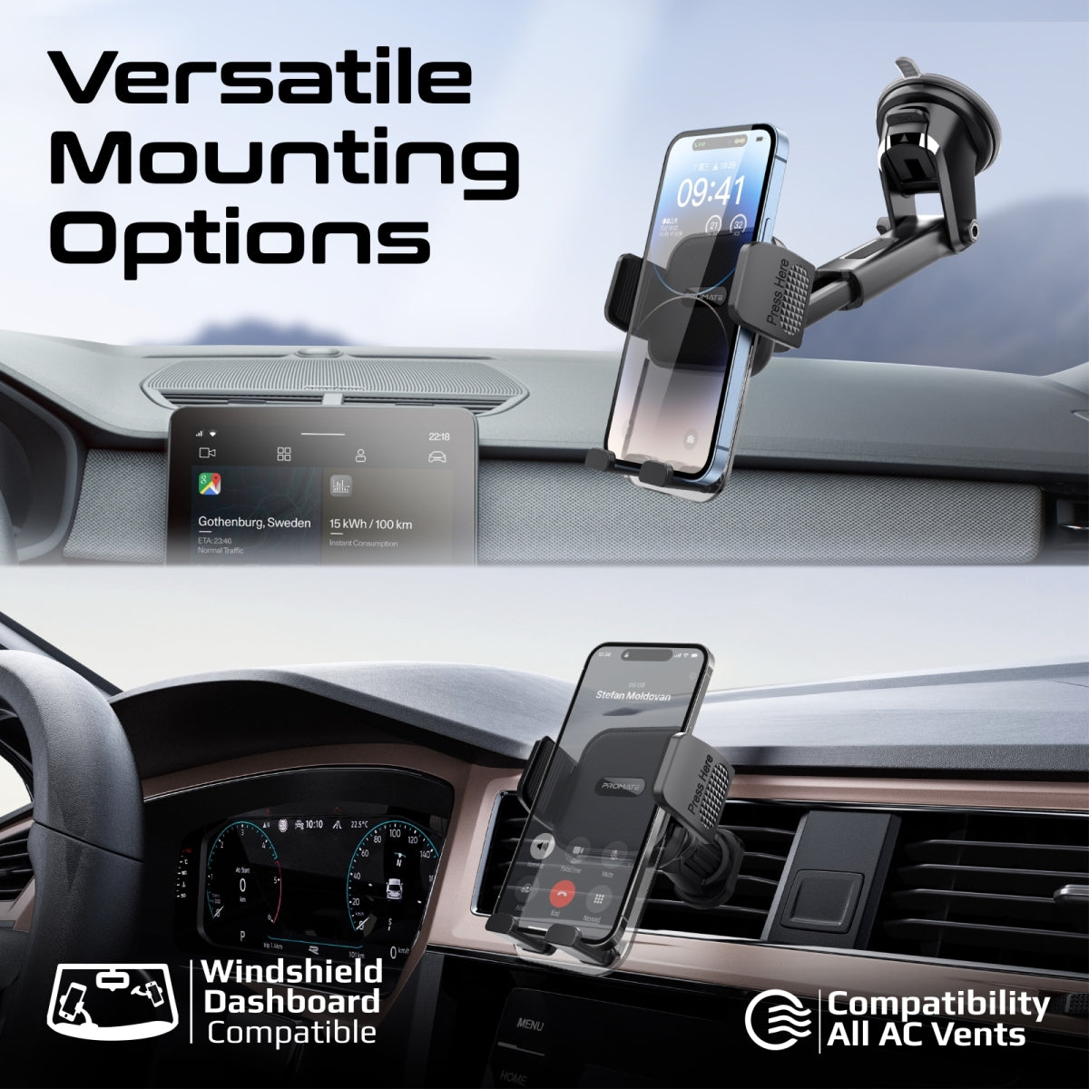Promate TransHold-ext Transparent Smartphone Cradle Car Mount Kit (TRANSHOLD-EXT) 3 Promate TransHold-ext Transparent Smartphone Cradle Car Mount Kit (TRANSHOLD-EXT) - Image 3