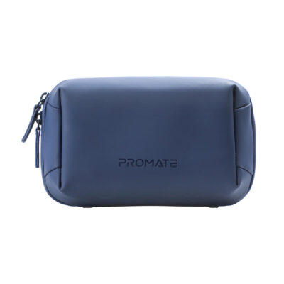 Promate Velvena Mini Lightweight Tech Accessories Pouch, Water Resistant PU (VELVENA.BLUE)