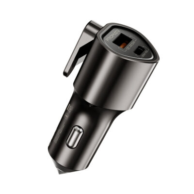 Promate VoltGuard 55.5W Fast Car Charger, USB-C PD 33W, Safety Hammer, Seatbelt Cutter (VOLTGUARD)