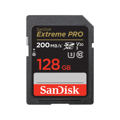 SanDisk Extreme Pro SD UHS-I Card 128GB, 200MB/s Read, 140MB/s Write (SDSDXXD-128G-GN4IN)