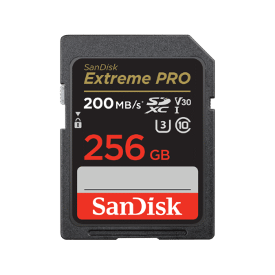 SanDisk Extreme Pro SD UHS-I Card 256GB, 200MB/s Read, 140MB/s Write (SDSDXXD-256G-GN4IN)