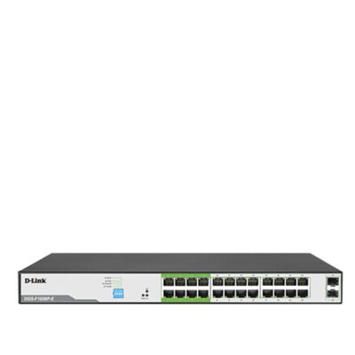 D-Link DGS-F1026P 24-Port 1000Mbps PoE Switch with 2 SFP Ports Up to 250 Meter