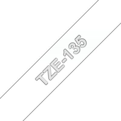 Brother TZ2-135 White on Clear Label Tape - 12mm x 8m
