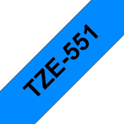 Brother TZ2-551 24mm x 8m Black on Blue Compatible Label Tape