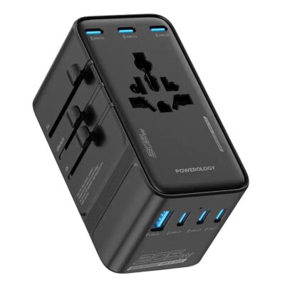 Powerology Spetrova Travel Powerstation PD205W 6x Type-C 1 USB Gan III Tech Black