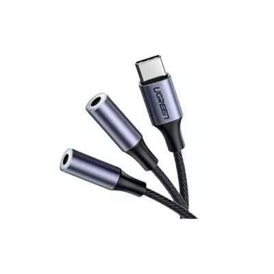 UGREEN AV144 USB-C Male to 2x3.5mm Female Audio Cable 25cm Space Gray