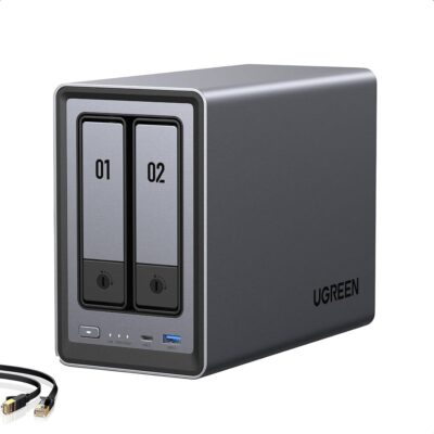 UGREEN CM670 DPXP2800 2-Bay Desktop NAS (Diskless) Intel N100 Quad-Core, 8GB DDR5, 32GB eMMC