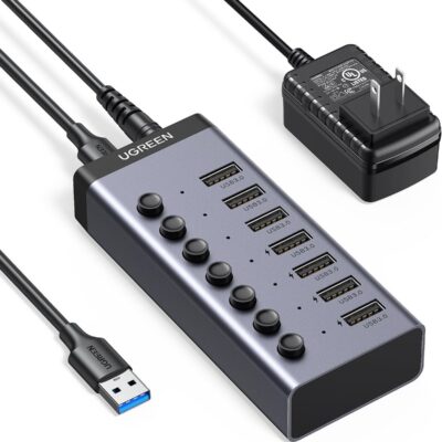 UGREEN USB 3.0 7-Port Hub 12V2A DC 5.5 Power Supply EU