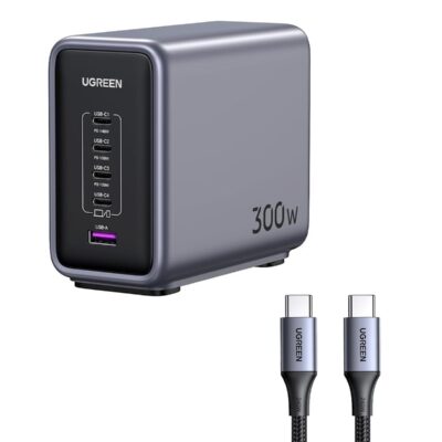 UGREEN CD333 300W GaN Fast Charger UK 4 USB-C 1 USB-A