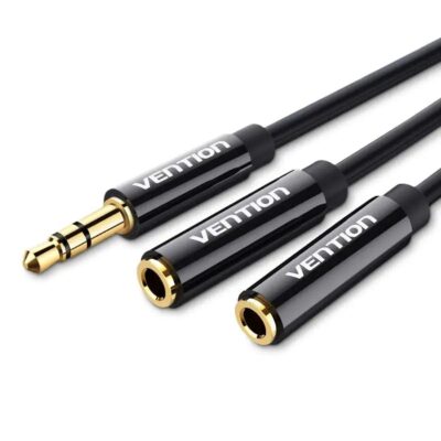 Vention 3.5mm Male to 2x3.5mm Female Stereo Splitter Cable 0.3M Black