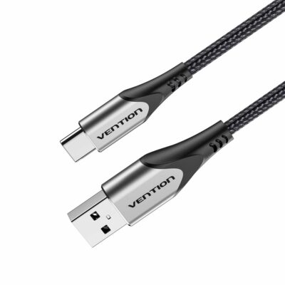 Vention Cotton Braided USB 2.0 A Male to C Male 3A Cable 1M Gray Aluminum Alloy