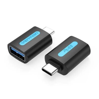 Vention USB-C Male to USB 3.0 Female OTG Adapter Black PVC