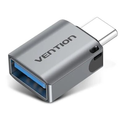 Vention USB-C Male to USB 3.0 Female OTG Adapter Gray Aluminum Alloy