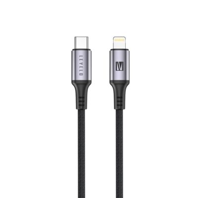 Levelo Otto USB C to Lightning 30W Leather 1.2M Cable Black