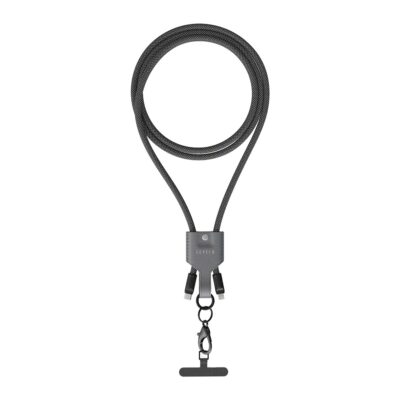 Levelo Tugo Type-C to Lightning 30W 0.3M TPE Braided Lanyard Cable Black Grey